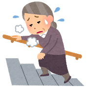 階段を上がる婦人